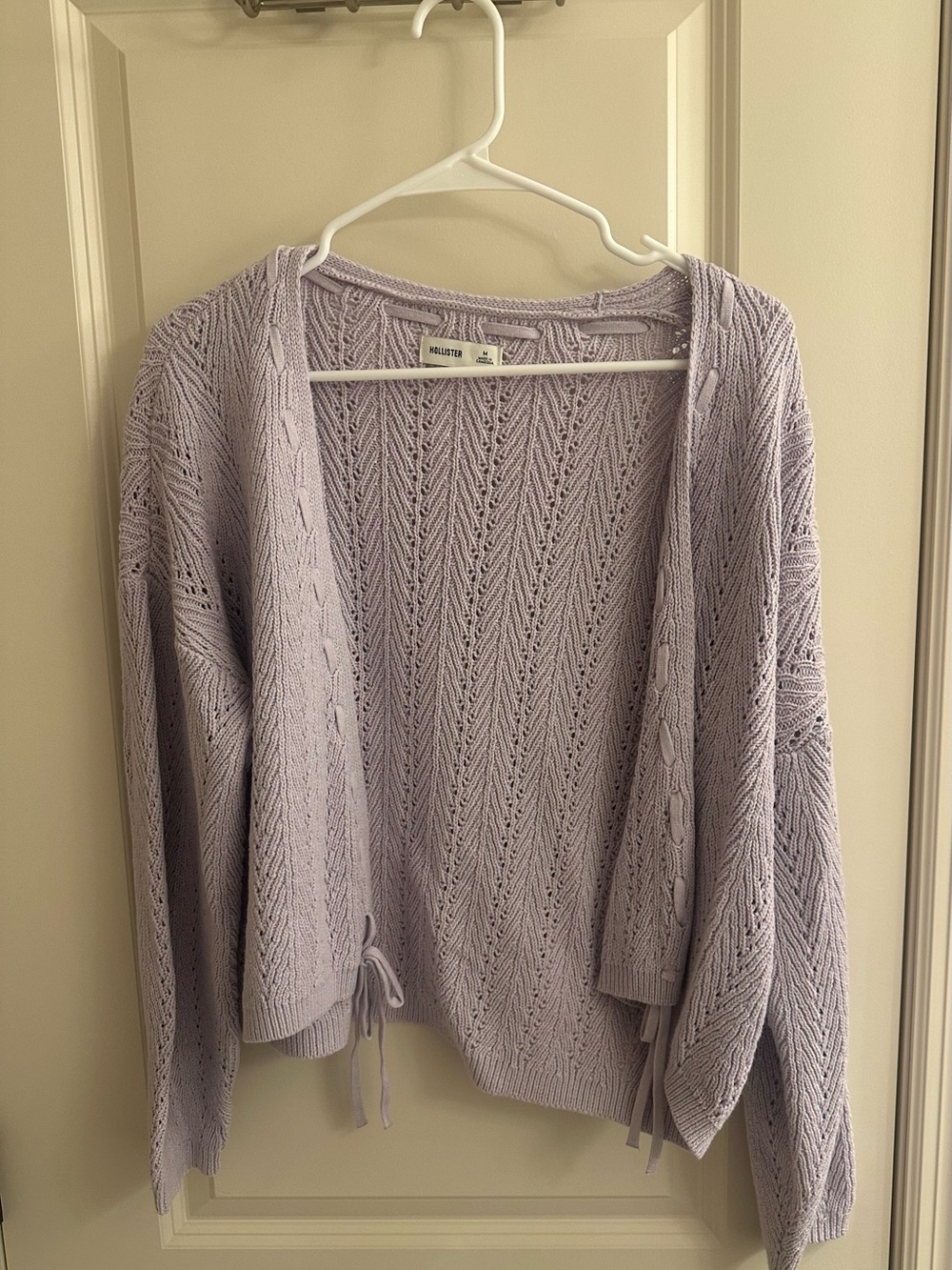 Hollister Easy Textured No-Close Cardigan | Pastel Purple | NWOT